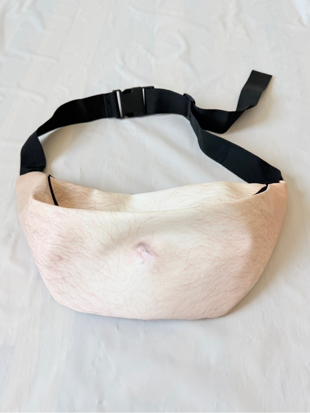 Dad Bod Hairy Belly Fanny Pack Novelty Belt Bag Waist Pack Gag Gift W27-37 nWOT